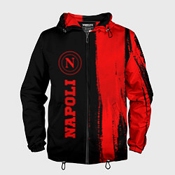 Ветровка с капюшоном мужская Napoli - red gradient по-вертикали, цвет: 3D-черный