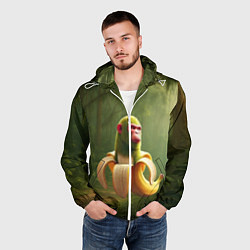 Ветровка с капюшоном мужская Шимпанзини бананини ии мем, цвет: 3D-белый — фото 2