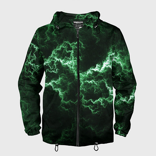 Мужская ветровка Lightning green line / 3D-Черный – фото 1