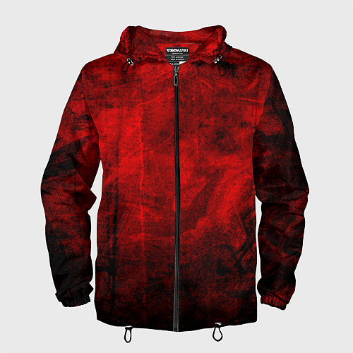 Мужская ветровка Абстракция - red trash darkness / 3D-Черный – фото 1