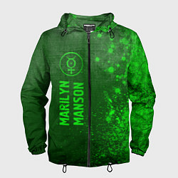 Ветровка с капюшоном мужская Marilyn Manson - green gradient по-вертикали, цвет: 3D-черный