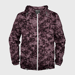 Ветровка с капюшоном мужская Горький шоколад мраморный узор, цвет: 3D-белый