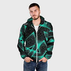 Ветровка с капюшоном мужская The triangle is light blue, цвет: 3D-белый — фото 2