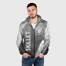 Ветровка с капюшоном мужская Skillet - grey gradient вертикально, цвет: 3D-черный — фото 2