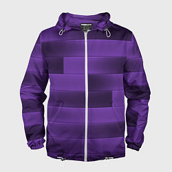 Ветровка с капюшоном мужская Color purple square, цвет: 3D-белый