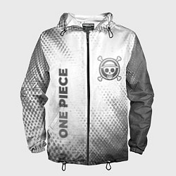 Ветровка с капюшоном мужская One Piece - white gradient вертикально, цвет: 3D-черный