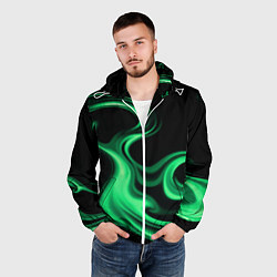 Ветровка с капюшоном мужская Color green smoke, цвет: 3D-белый — фото 2