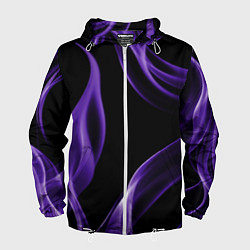 Ветровка с капюшоном мужская Purple abstraction, цвет: 3D-белый