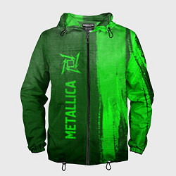 Ветровка с капюшоном мужская Metallica - green gradient по-вертикали, цвет: 3D-черный