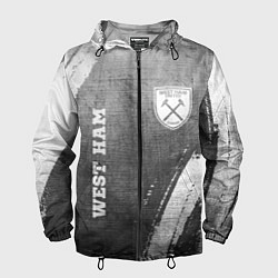 Ветровка с капюшоном мужская West Ham - grey gradient вертикально, цвет: 3D-черный