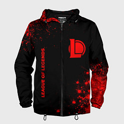 Ветровка с капюшоном мужская League of Legends - red gradient вертикально, цвет: 3D-черный
