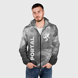Ветровка с капюшоном мужская Portal - grey gradient вертикально, цвет: 3D-черный — фото 2