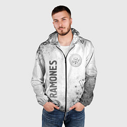 Ветровка с капюшоном мужская Ramones - white gradient вертикально, цвет: 3D-черный — фото 2