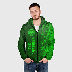 Ветровка с капюшоном мужская The Offspring - green gradient по-вертикали, цвет: 3D-черный — фото 2