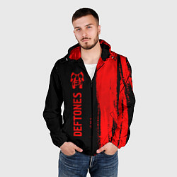 Ветровка с капюшоном мужская Deftones - red gradient по-вертикали, цвет: 3D-черный — фото 2
