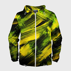 Мужская ветровка Мазки краски цвета лайм