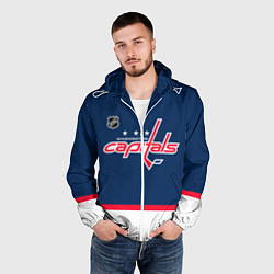 Ветровка с капюшоном мужская Washington Capitals hockey team, цвет: 3D-белый — фото 2