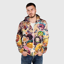 Ветровка с капюшоном мужская Demon Slayer Blade Favorite Food, цвет: 3D-белый — фото 2