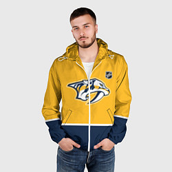 Ветровка с капюшоном мужская Нэшвилл Предаторз хоккей, цвет: 3D-белый — фото 2