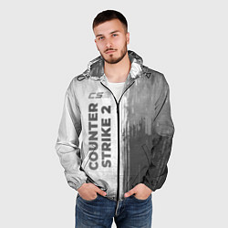 Ветровка с капюшоном мужская Counter Strike 2 - white gradient по-вертикали, цвет: 3D-черный — фото 2