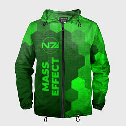 Ветровка с капюшоном мужская Mass Effect - green gradient по-вертикали, цвет: 3D-черный