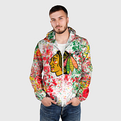 Ветровка с капюшоном мужская Chicago Blackhawks NHL white, цвет: 3D-белый — фото 2