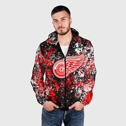 Ветровка с капюшоном мужская Detroit Red Wings NHL black, цвет: 3D-черный — фото 2