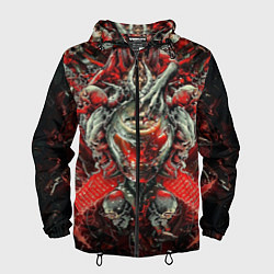 Ветровка с капюшоном мужская Doom постер к игре, цвет: 3D-черный
