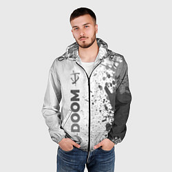 Ветровка с капюшоном мужская Doom - white gradient по-вертикали, цвет: 3D-черный — фото 2