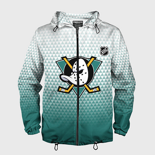 Мужская ветровка Анахайм Дакс - зеленая геометрия / 3D-Черный – фото 1