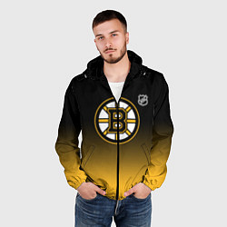 Ветровка с капюшоном мужская Бостон Брюинз - градиент, цвет: 3D-черный — фото 2