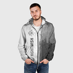 Ветровка с капюшоном мужская Nightwish - white gradient по-вертикали, цвет: 3D-черный — фото 2