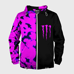 Ветровка с капюшоном мужская Monster energy neon camo, цвет: 3D-белый
