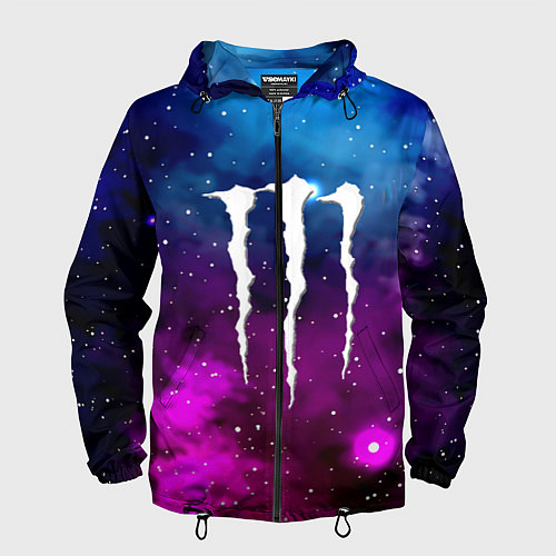 Мужская ветровка Monster energy neon space / 3D-Черный – фото 1