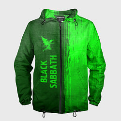 Ветровка с капюшоном мужская Black Sabbath - green gradient по-вертикали, цвет: 3D-черный