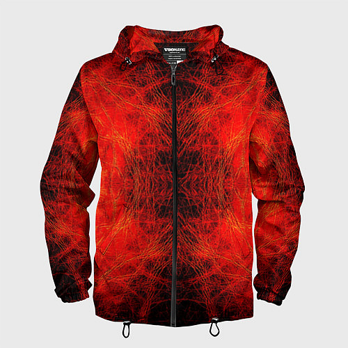 Мужская ветровка Красно-черная кожа дракона / 3D-Черный – фото 1