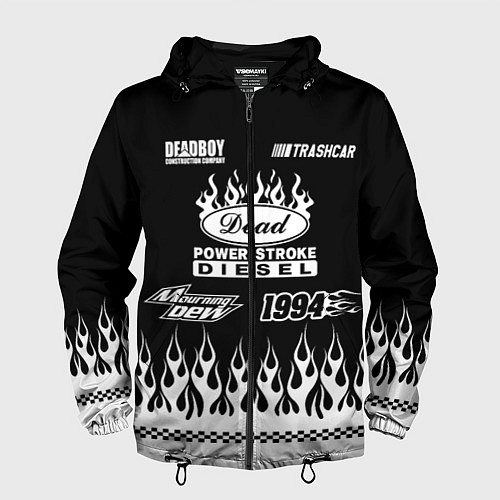 Мужская ветровка Dead black - Bones / 3D-Черный – фото 1