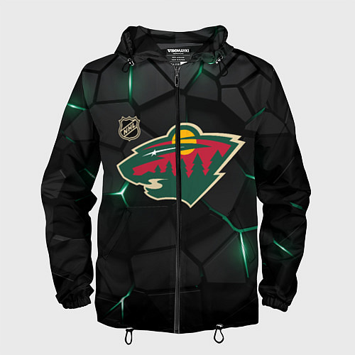 Мужская ветровка Миннесота Уайлд - плиты с подсветкой / 3D-Черный – фото 1