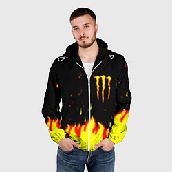Ветровка с капюшоном мужская Monster energy fire steel, цвет: 3D-белый — фото 2