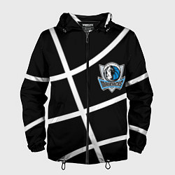 Мужская ветровка Даллас Маверикс - текстура черного мяча