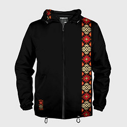 Ветровка с капюшоном мужская Русь славянские традиции и культура, цвет: 3D-черный
