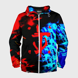Ветровка с капюшоном мужская Doom лёд и пламя, цвет: 3D-белый