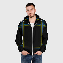 Ветровка с капюшоном мужская Neon yellow blue, цвет: 3D-белый — фото 2