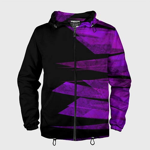 Мужская ветровка Color purple black stripes / 3D-Черный – фото 1