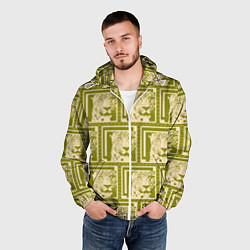 Ветровка с капюшоном мужская Леопард в оливковом, цвет: 3D-белый — фото 2