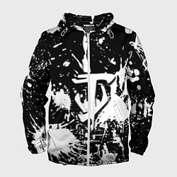 Ветровка с капюшоном мужская Doom белые краски, цвет: 3D-белый