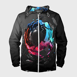 Ветровка с капюшоном мужская Abstract graphics, цвет: 3D-белый