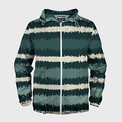 Мужская ветровка Полосы зигзагообразные зеленые