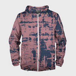 Мужская ветровка Текстура с потертостями сине-розовая