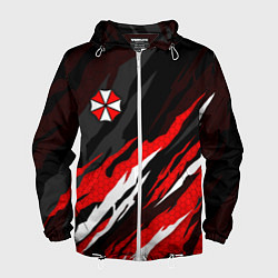 Ветровка с капюшоном мужская Umbrella - красное пламя, цвет: 3D-белый